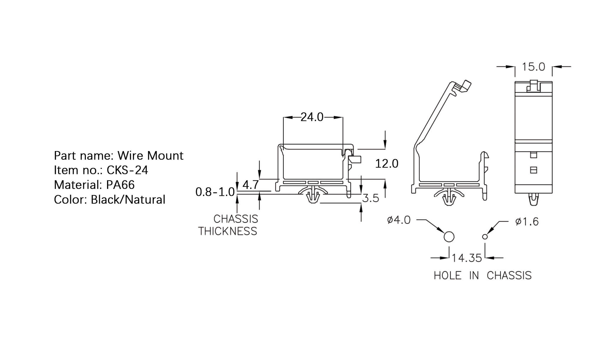 Plastic Wire Mount CKS-24